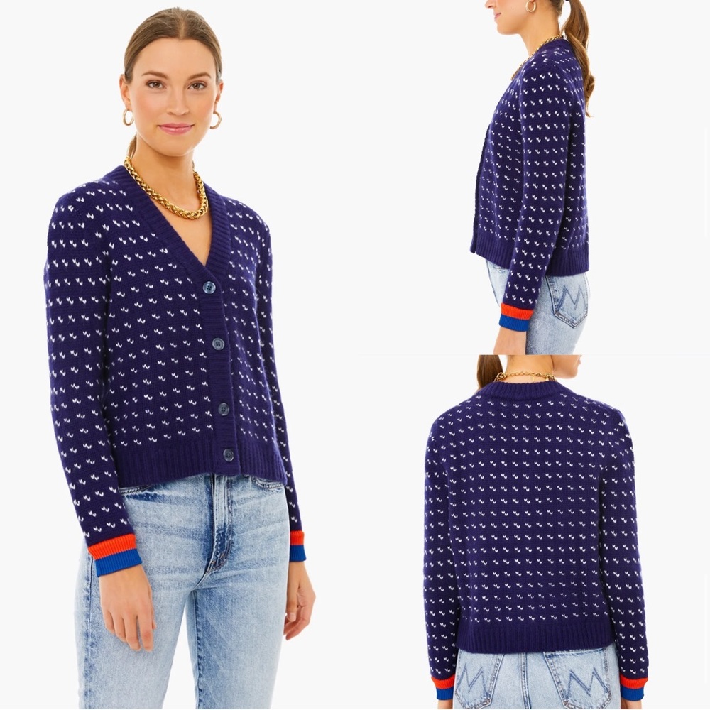 Kule Cashmere Billy‎ Bird’s Eye Sweater Cardigan